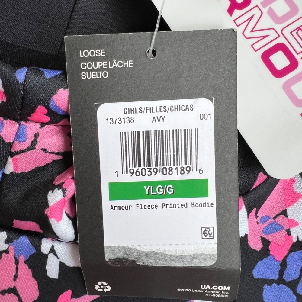 Under Armour Girls' Armour Fleece® Printed Hoodie Sweatshirt NWT Youth Large - Picture 7 of 8